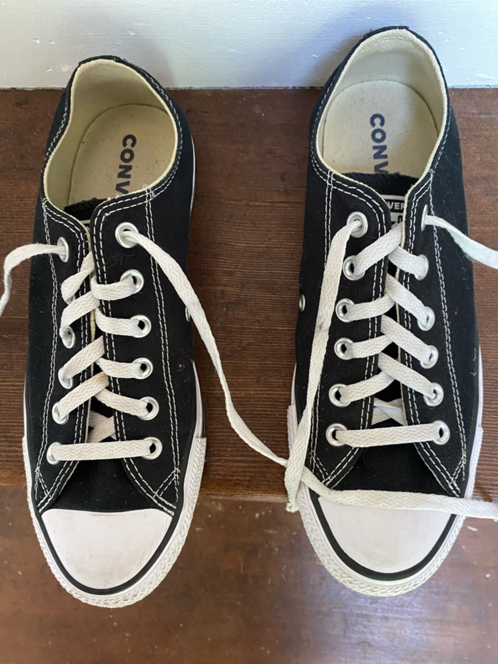 Converse Black and White Low-Top All Star Canvas Sneakers - Picture 6 of 9